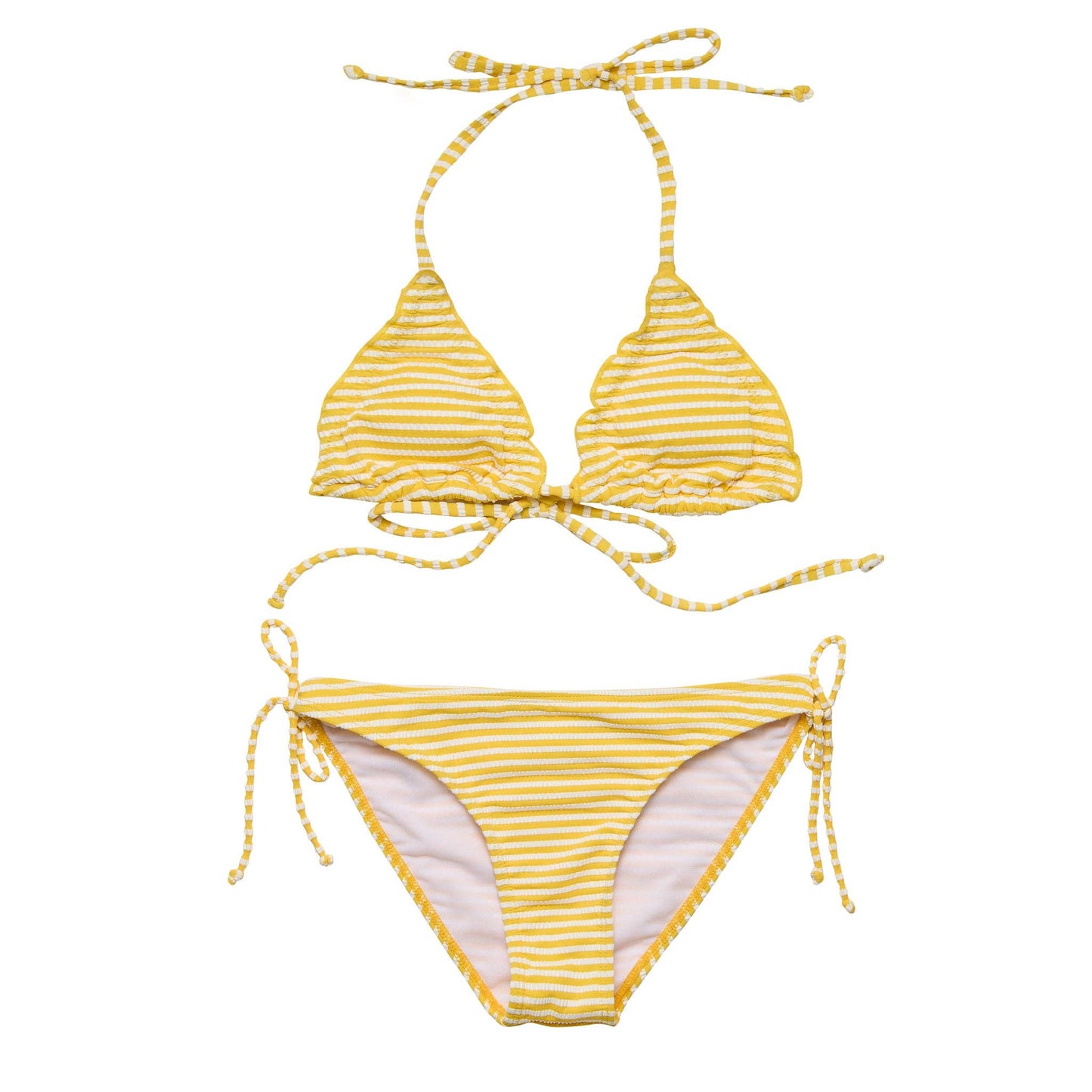 Sunshine Stripe Teen Triangle Bikini: 12 (11-12y)