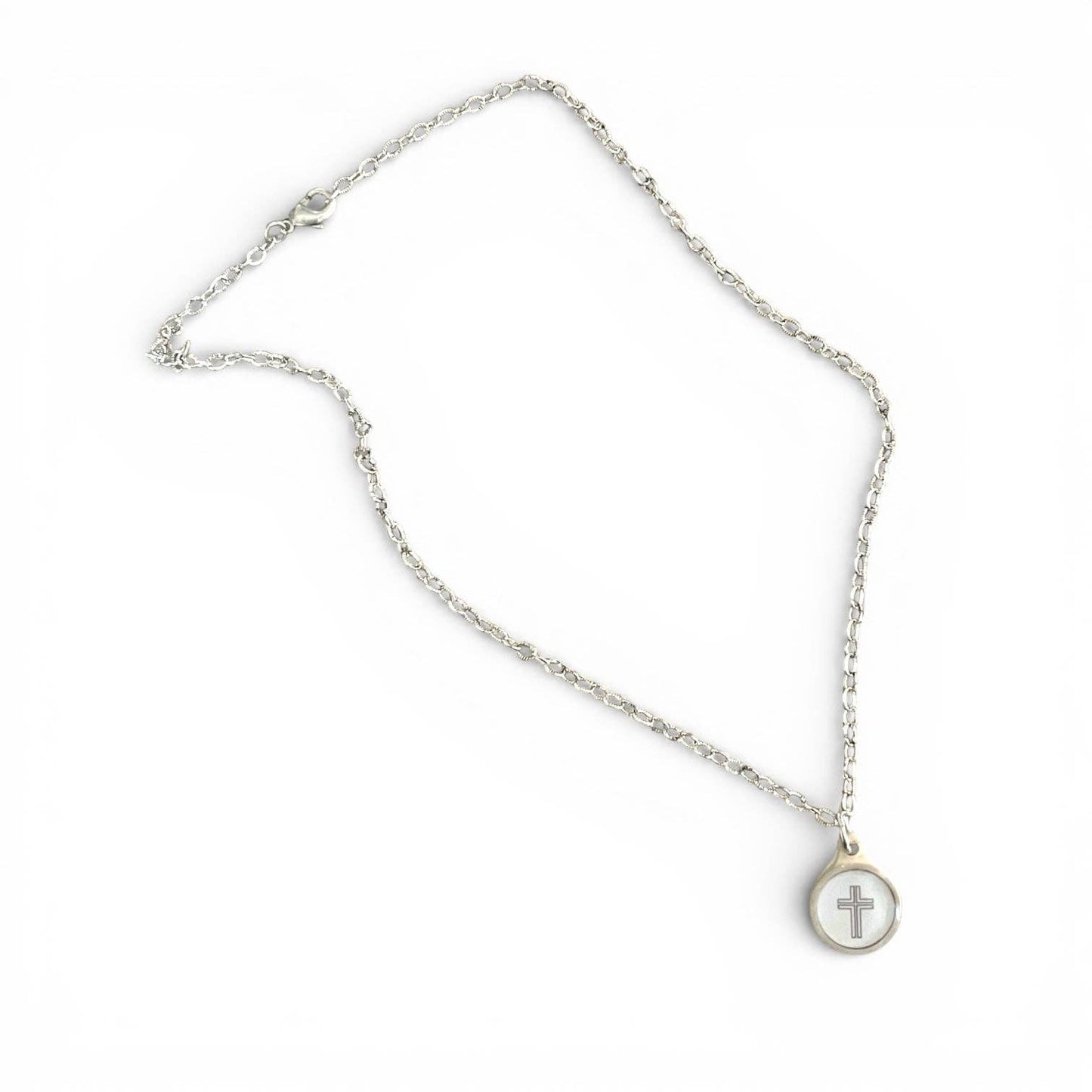 Tap To Pray® Survivor Series Necklace: Silver + Cross