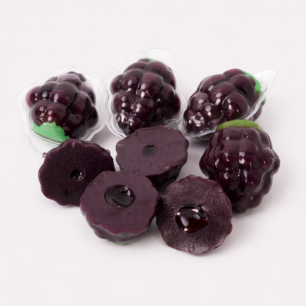 Liquid Filled Grape 4D Realistic Gummy Candy 8 Count Display