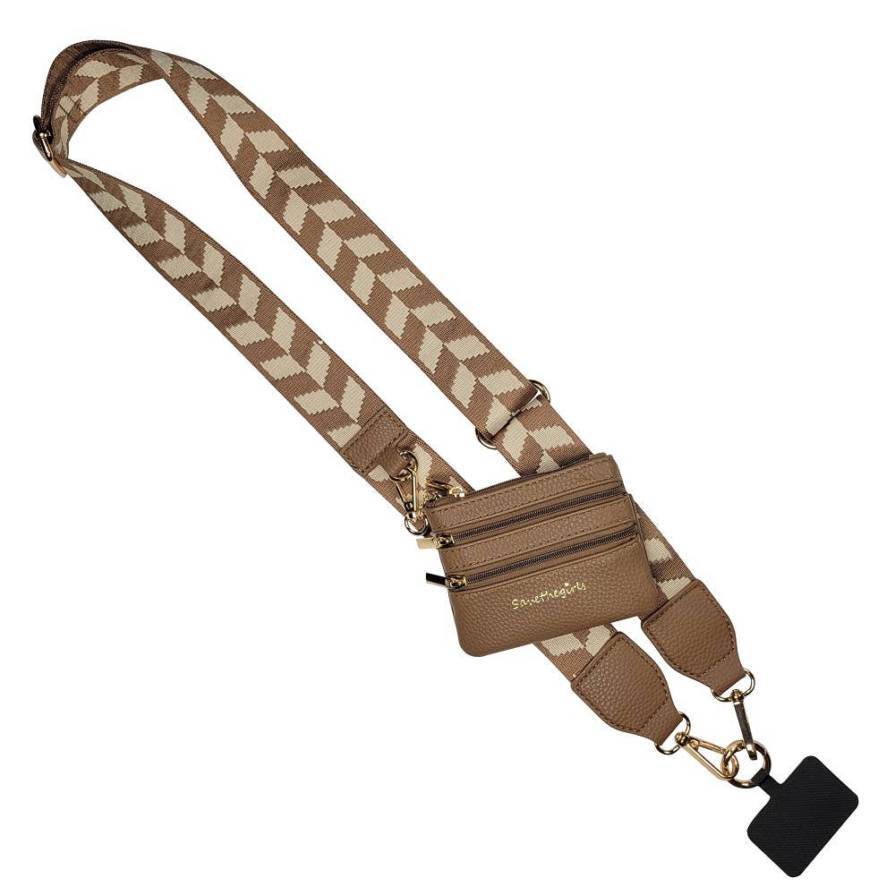 Clip & Go Crossbody Strap w/Zippered Pouch: Black
