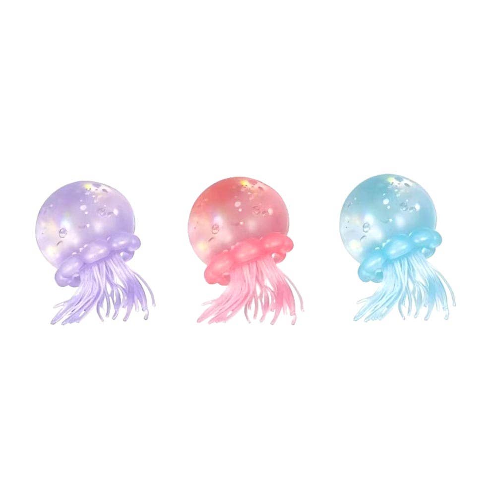 12PCS - Glitter Jellyfish Squeeze Squishy Stress Relief Toy