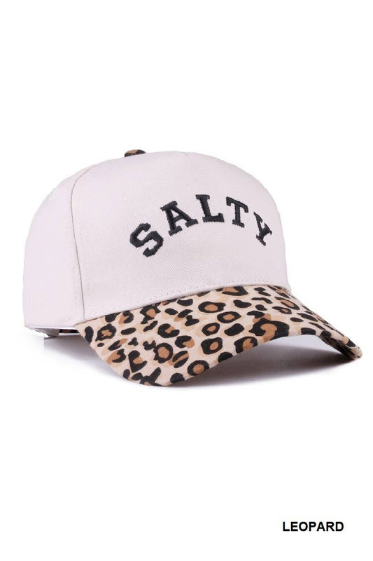 Salty Two-tone Canvas Cotton Cap: LEOPARD / 1 (ONE SIZE)