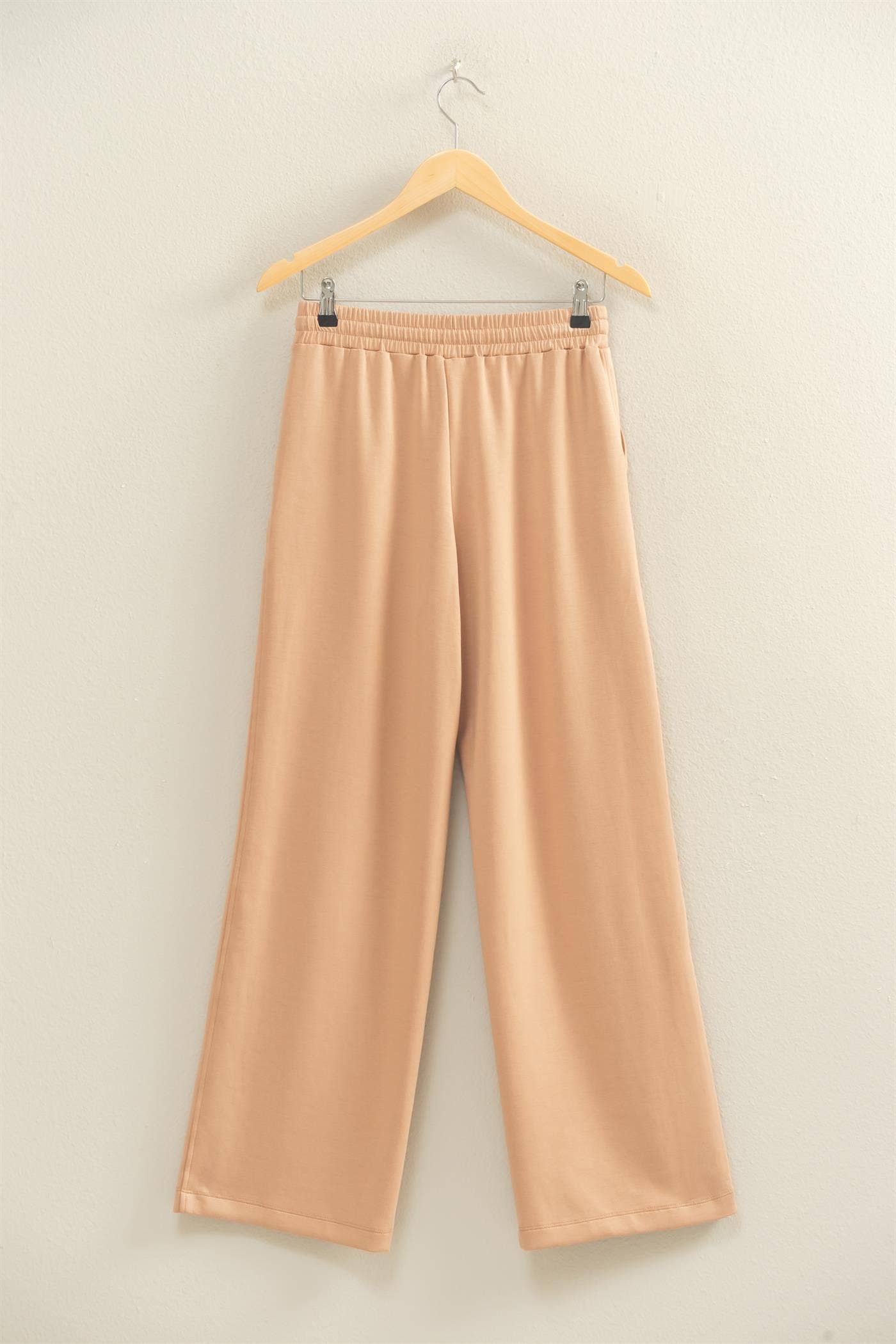 Scuba High-Waist Wide-Leg Drawstring Sweatpants: BLACK / S-M-L(2-2-2)