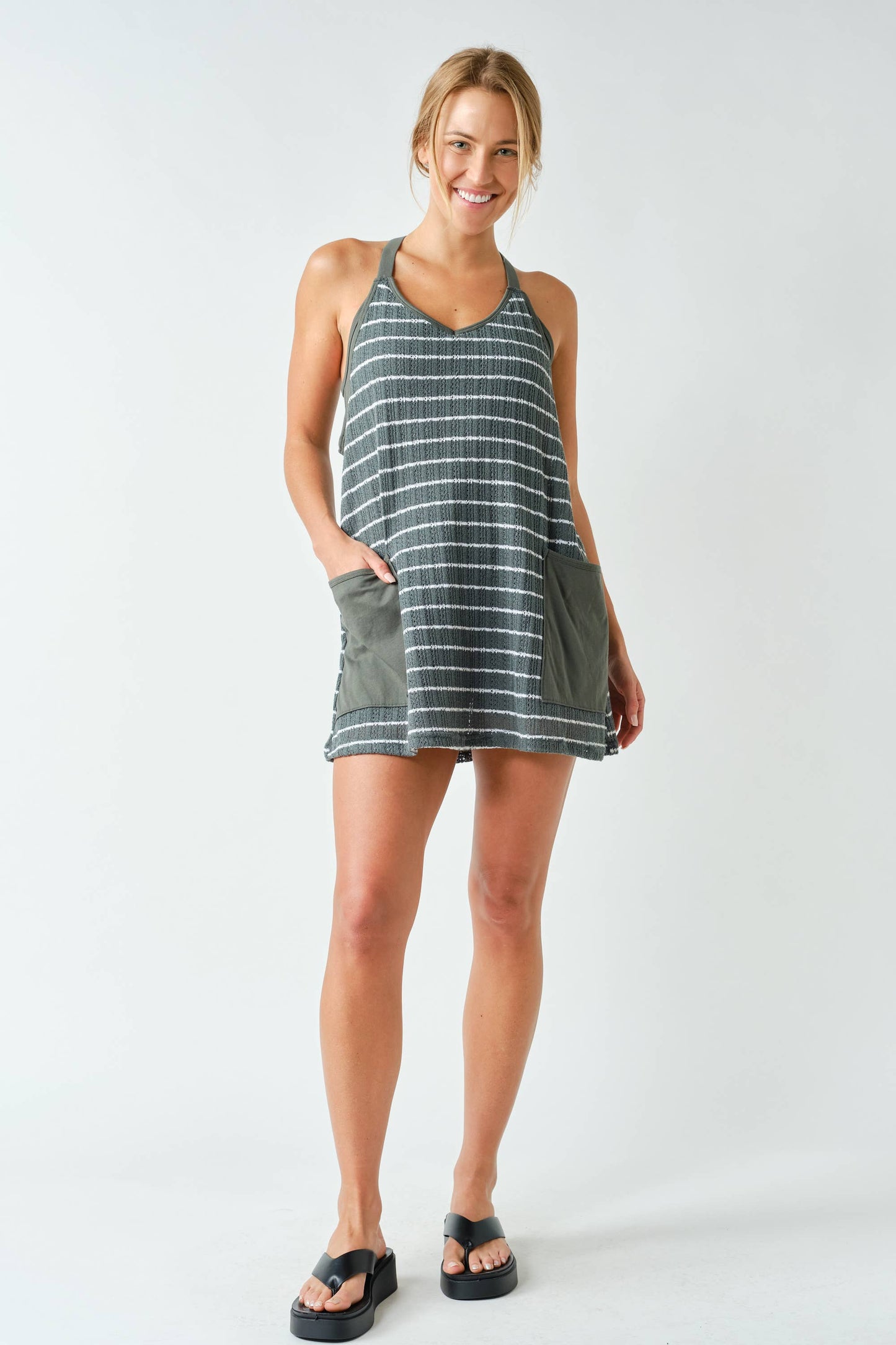 Seabreeze Crochet Dress: ELDERGREEN/WHITE / S:M:L (2:2:2)