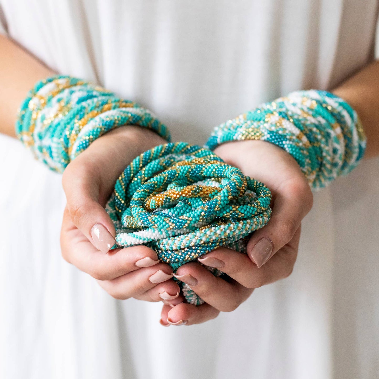 💎 Roll-On® Jewelry -  Aquamarine - Set of 12 Bracelets 