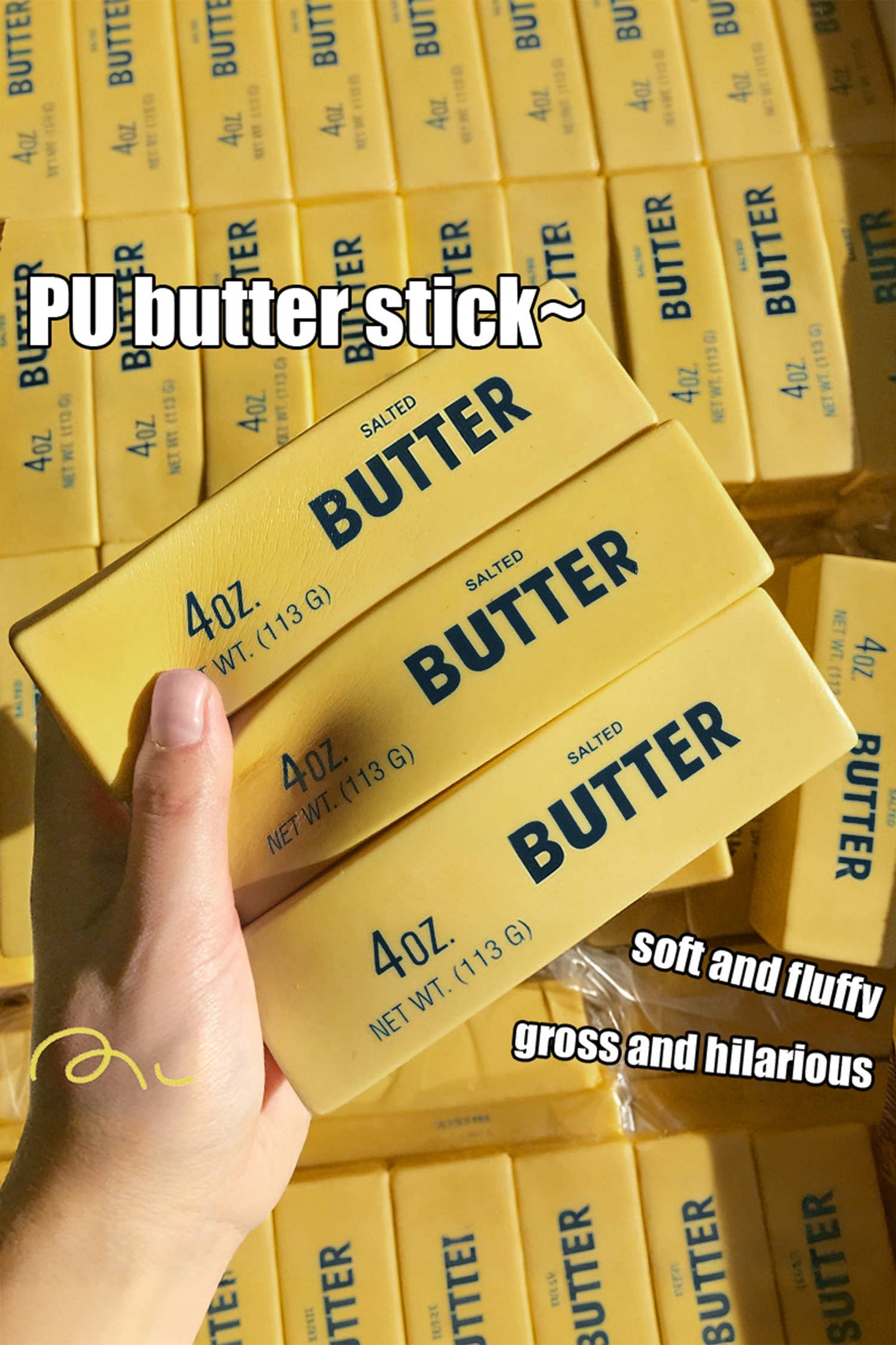 LAS Butter Sticker Relieve Pressure Toy: Yellow