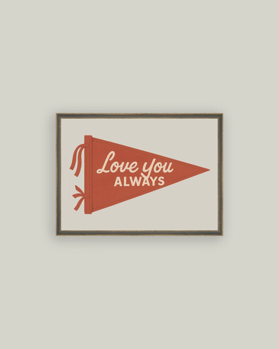 Love You Always Framed Antique Art: 6x4