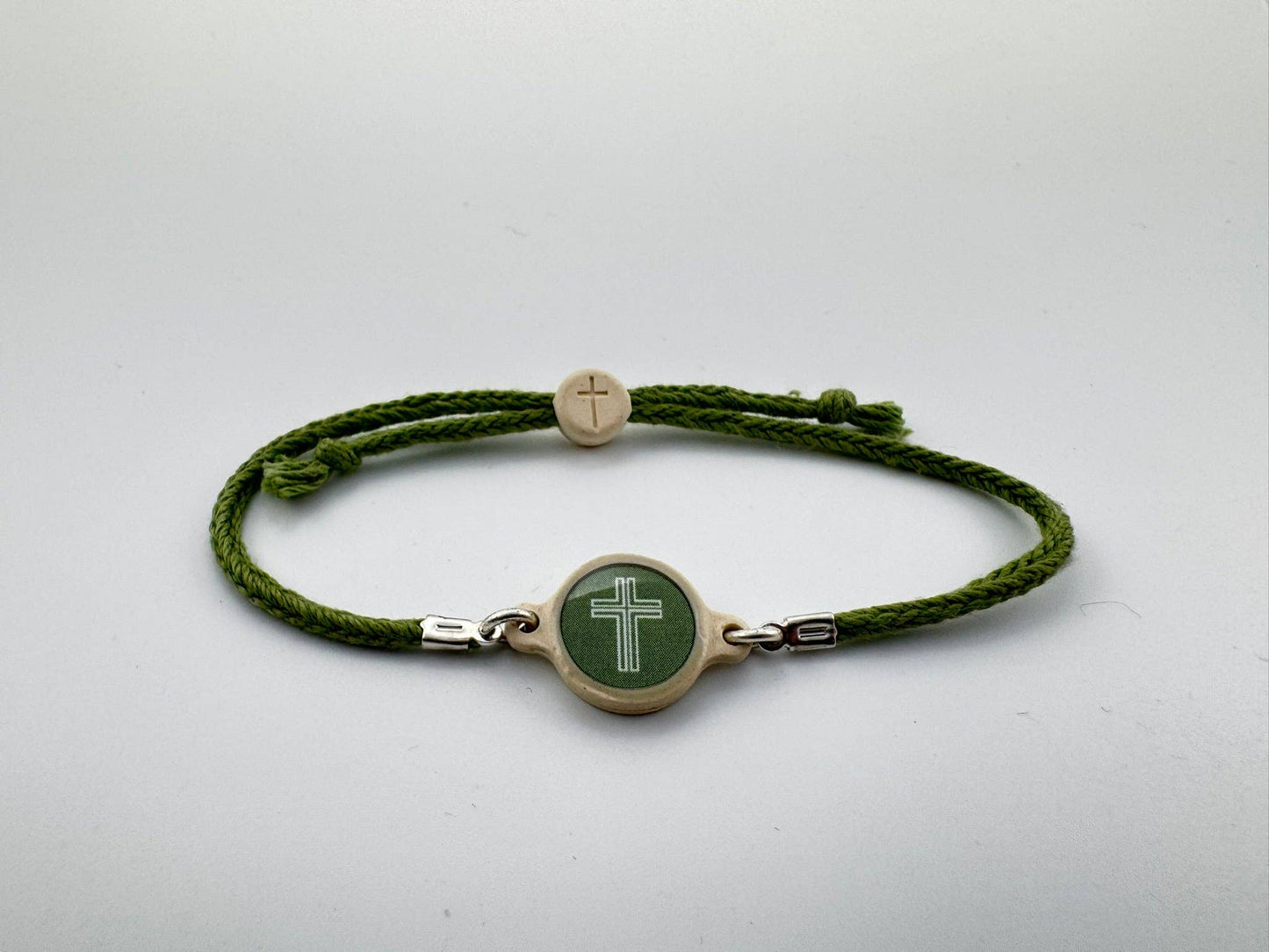 Tap To Pray™ - Survivor Series Handmade Bracelets: .999 Silver-Plated + Slate Cross