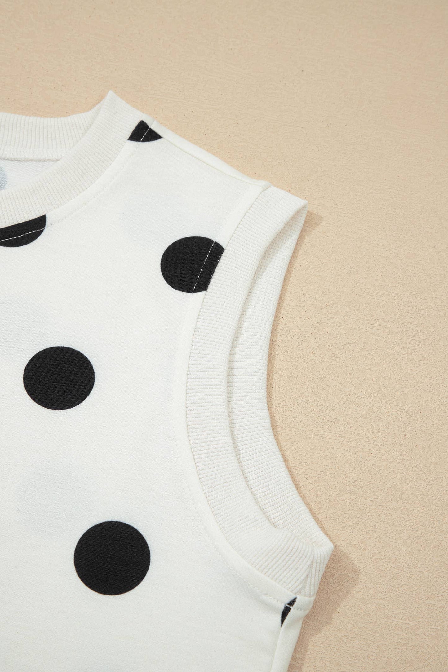 Plus Polka Dot Print Tank Split Mini Skort 2pcs Set (S-4X): White / 2X
