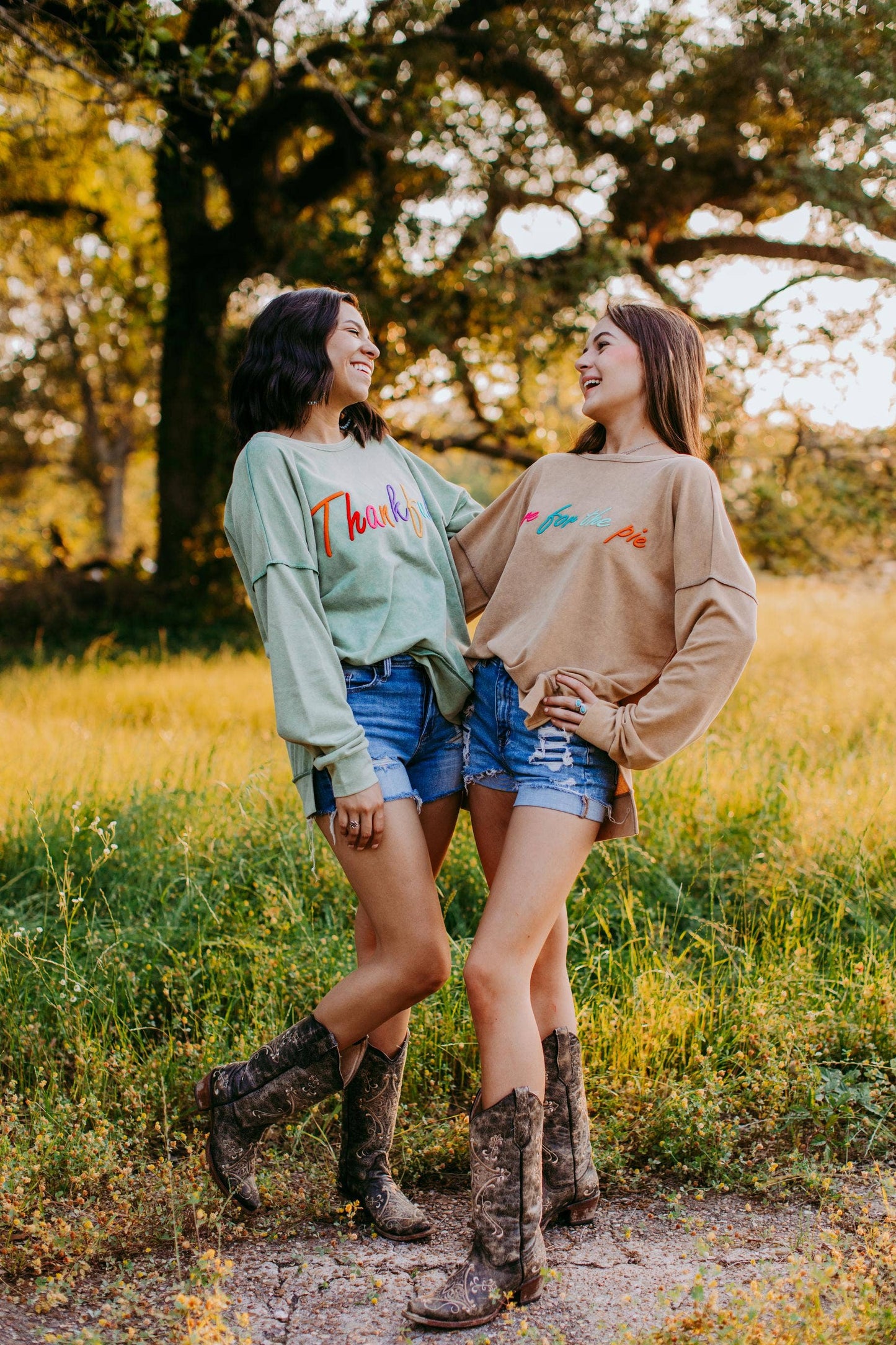 MK436 Thankful Raised Embroidery Sweatshirt : Olive / XL