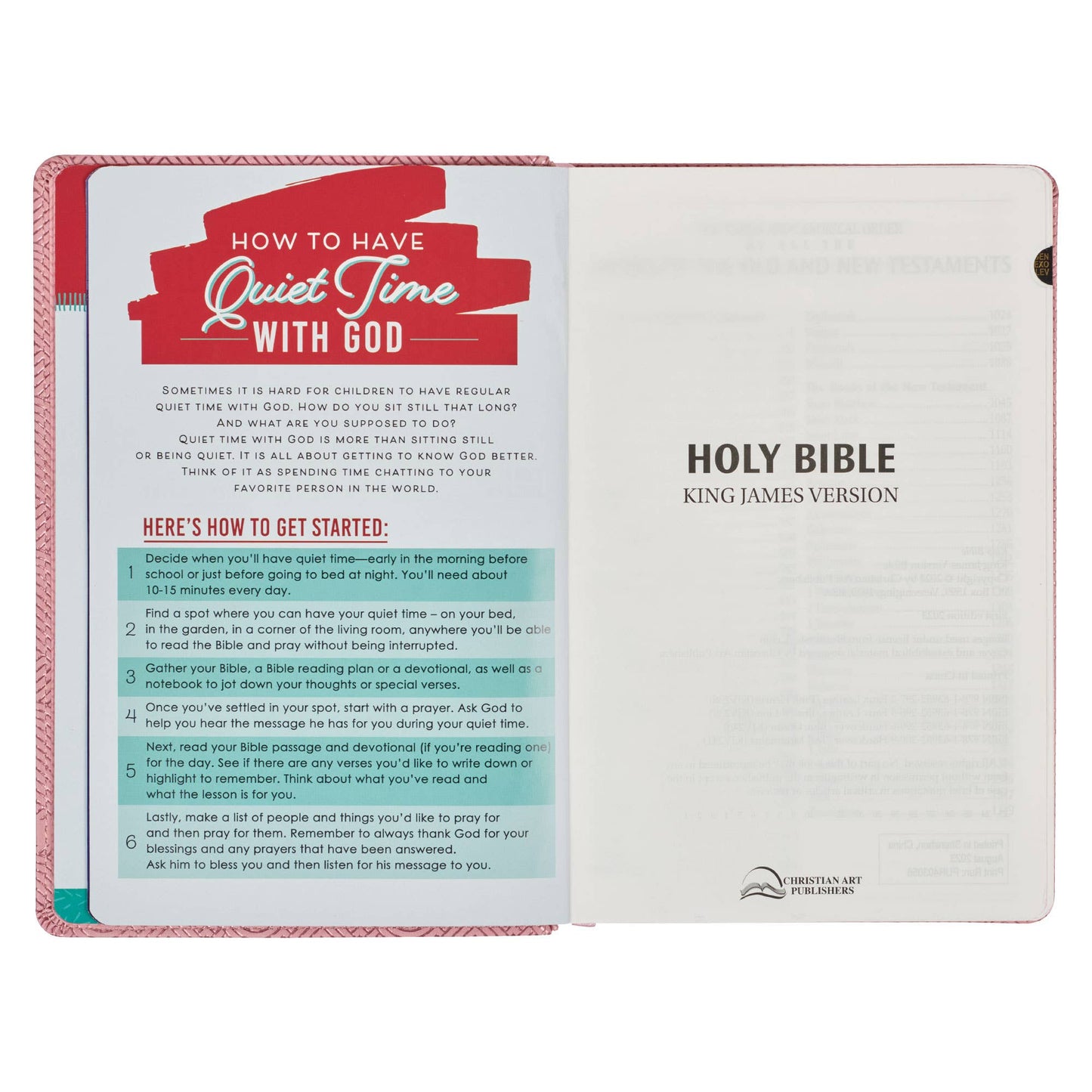 KJV Bible Kid Edition Faux Leather, Light Pink