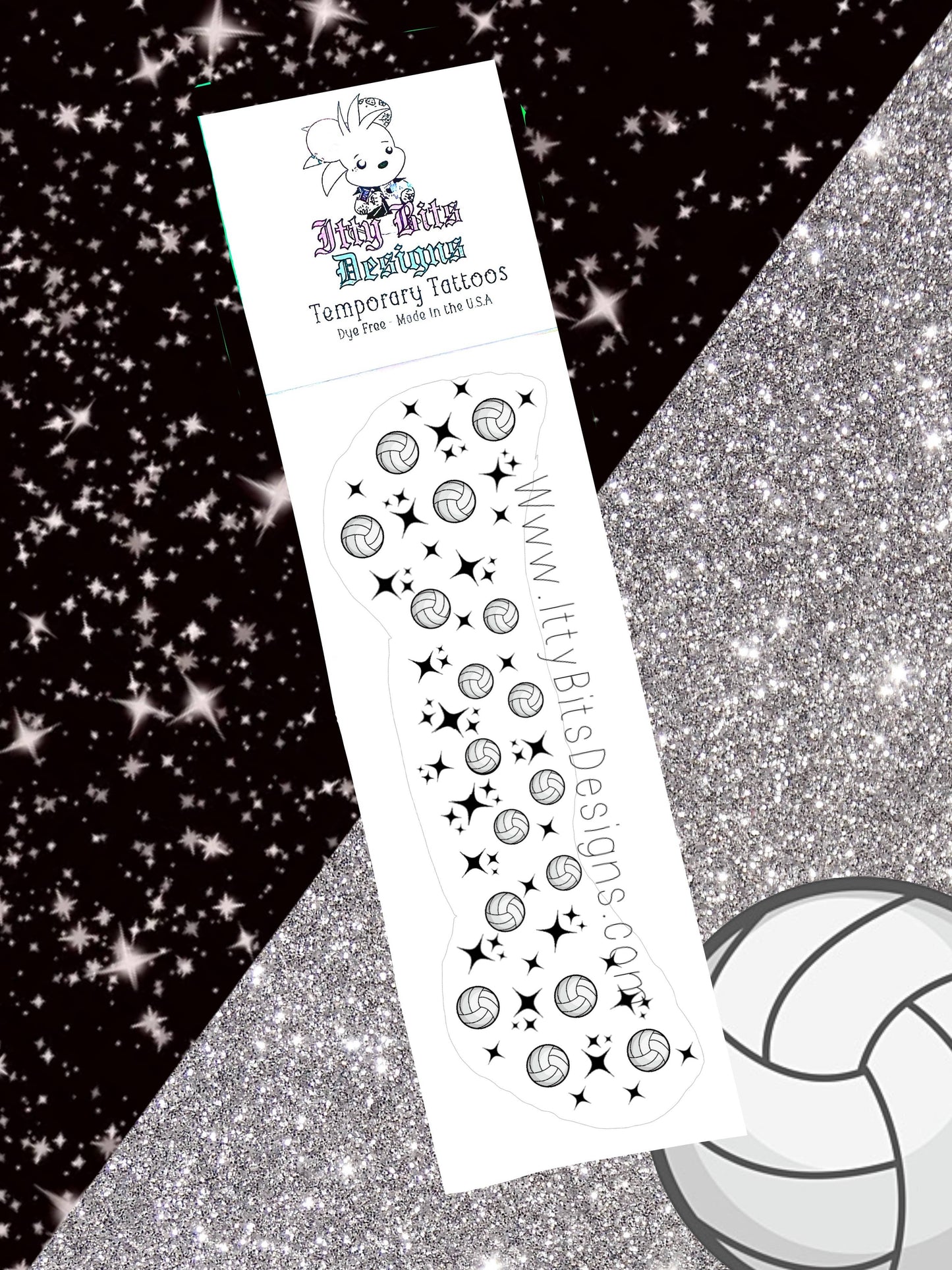 Volleyball Freckle Temporary Tattoos: Large