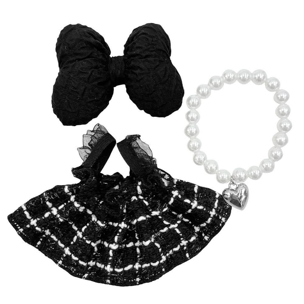 Adorable Labubu Compatible Mini Dress Outfit Set: Blue