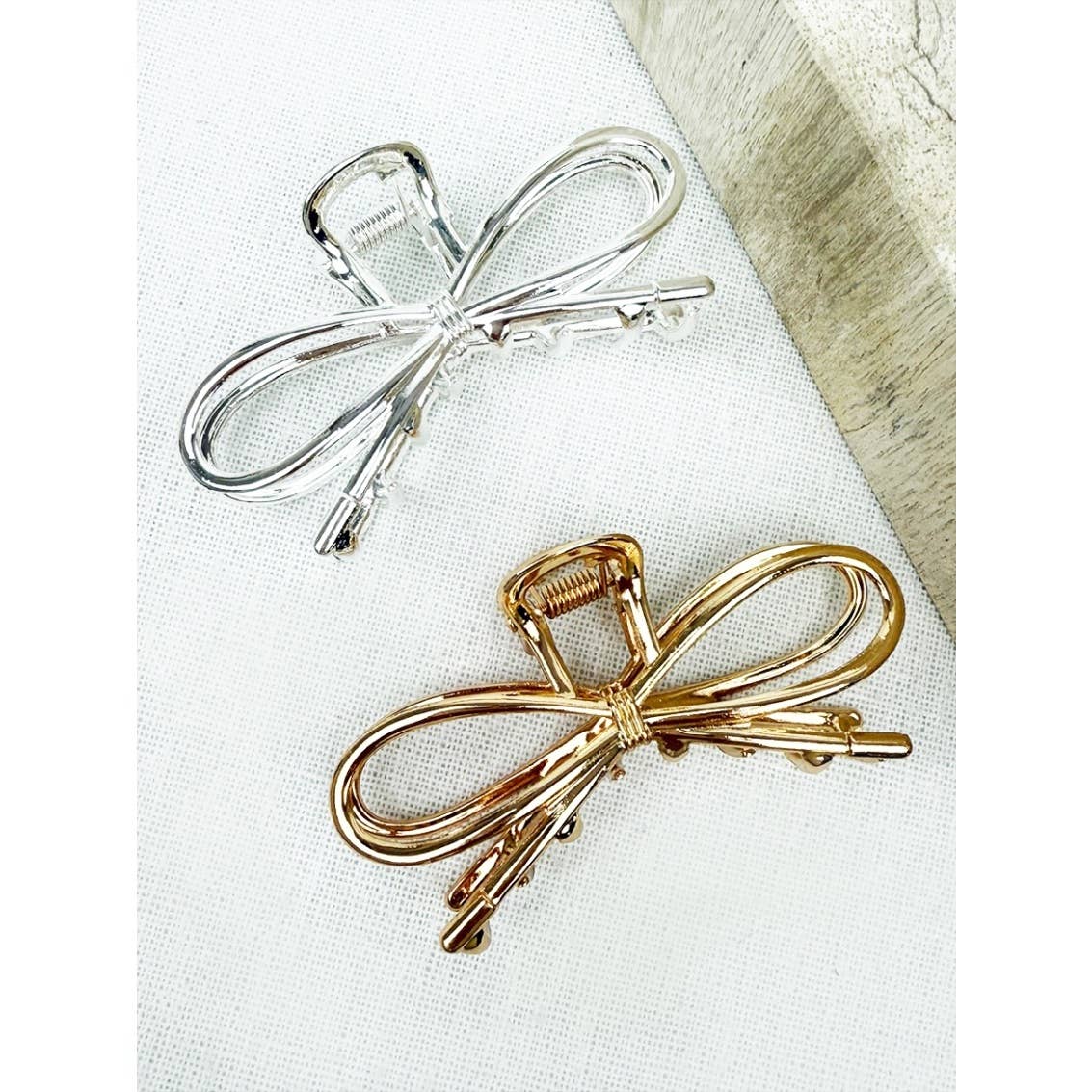Metal Bow Shape Hair Claw Clips: MIX COLOR / ONE(12)