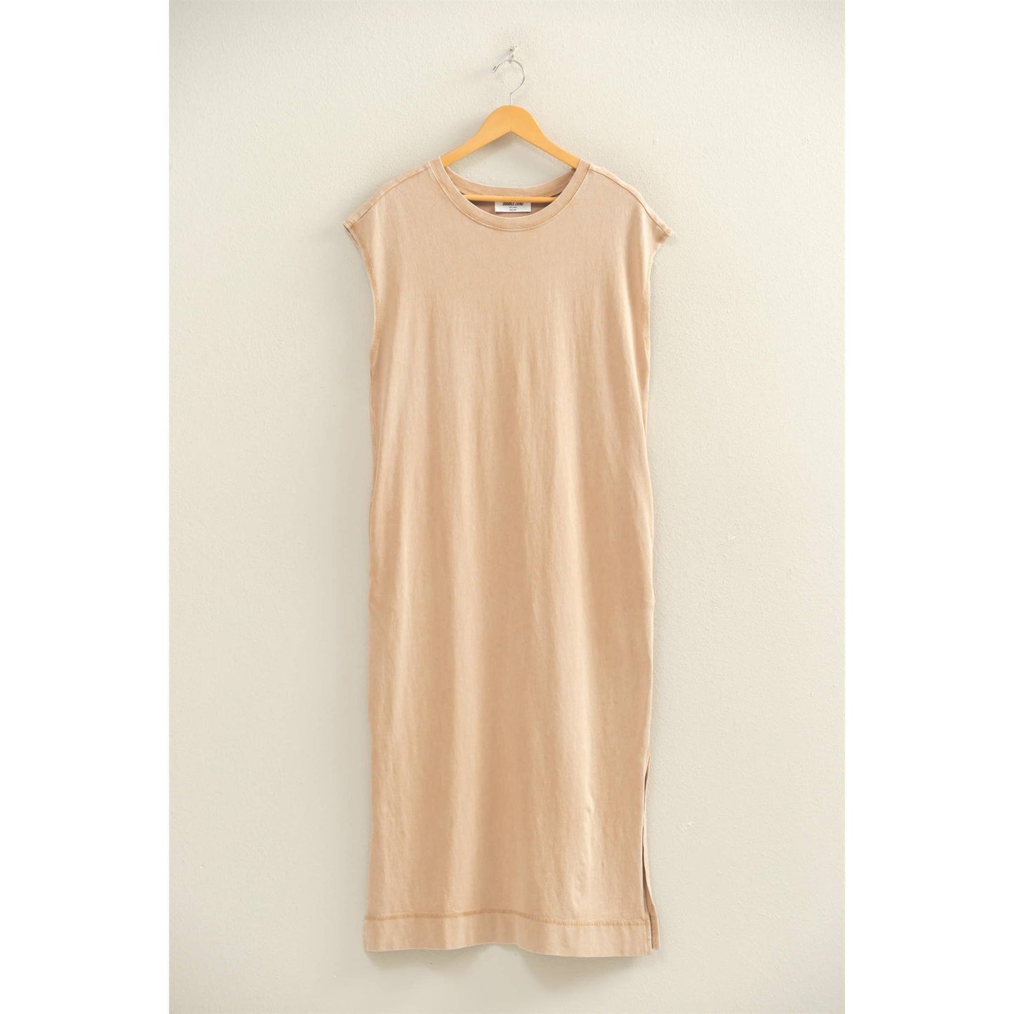 Mineral Wash Cap Sleeve Midi Dress: DARK TEAL / S-M-L(2-2-2)