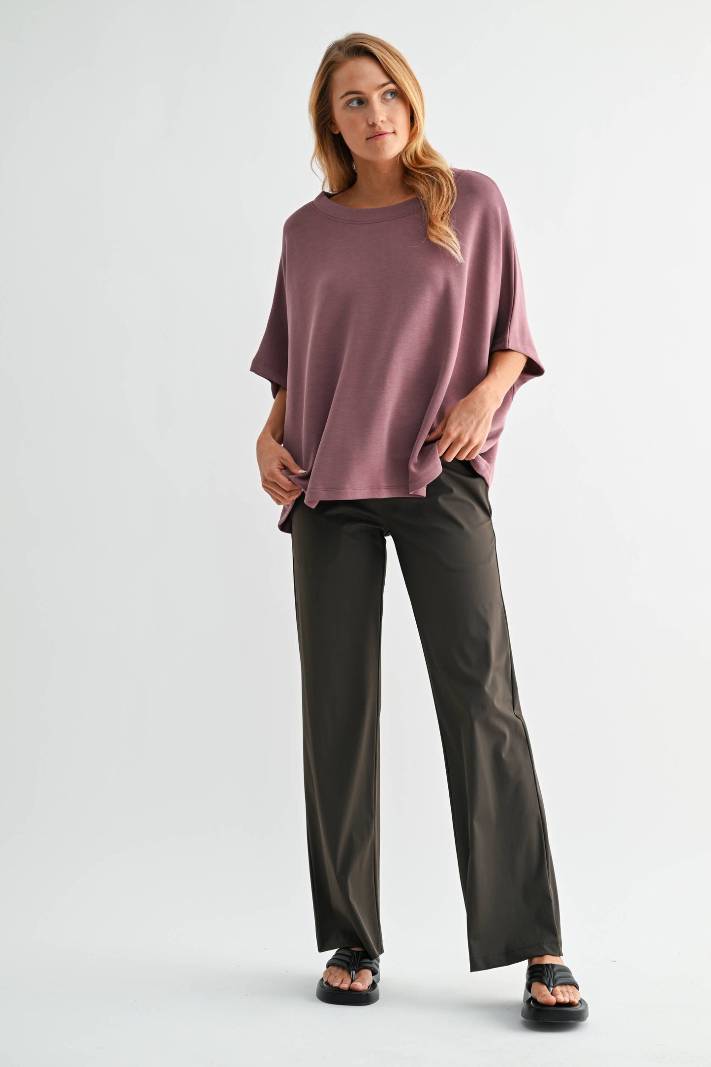Nylon Blend Tailored Pants: BLACK / S:M:L (2:2:2)