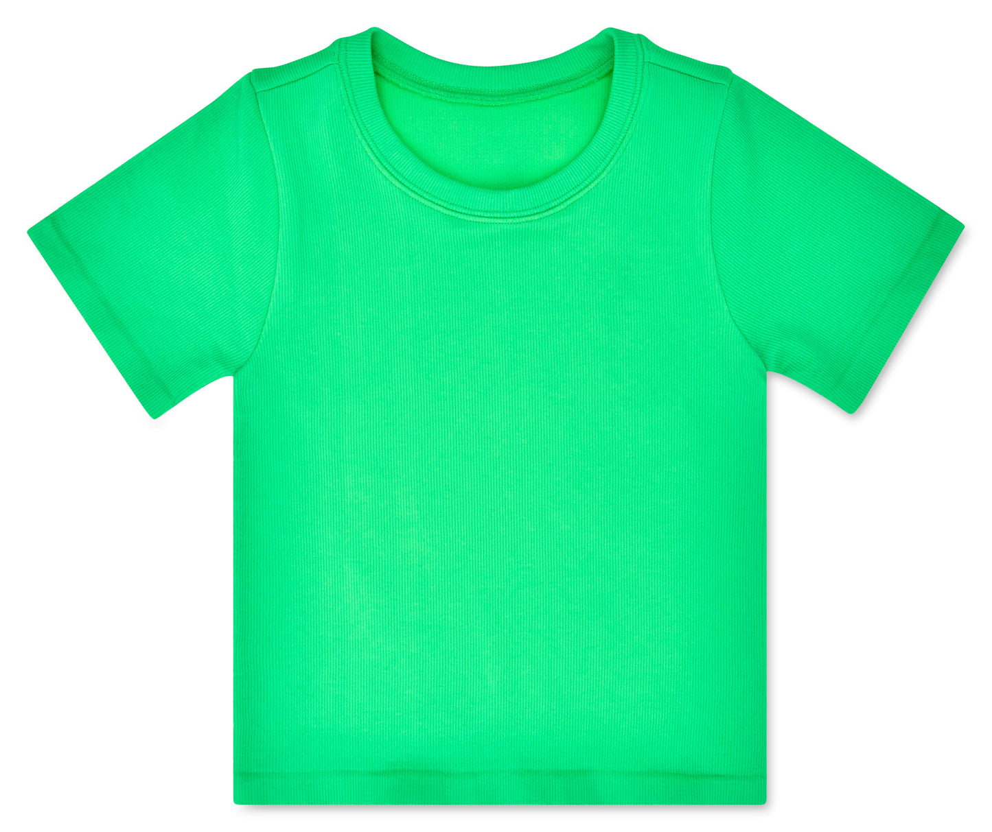 GLAM GREEN RIBBED SHORT SLEEVE SHIRT (MED/LG (10-14))
