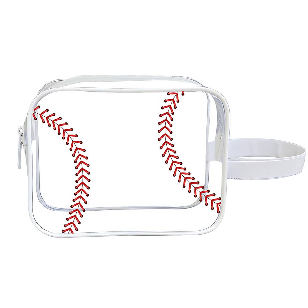 Softball Pouch Ball PVC Game Day Clear Makeup Bag: HOMERUN / M