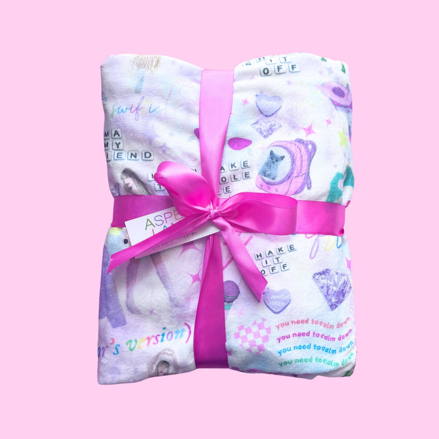 Swiftie Taylor Swift Gift Fuzzy Blanket + Valentines Day: Pink Mosaic