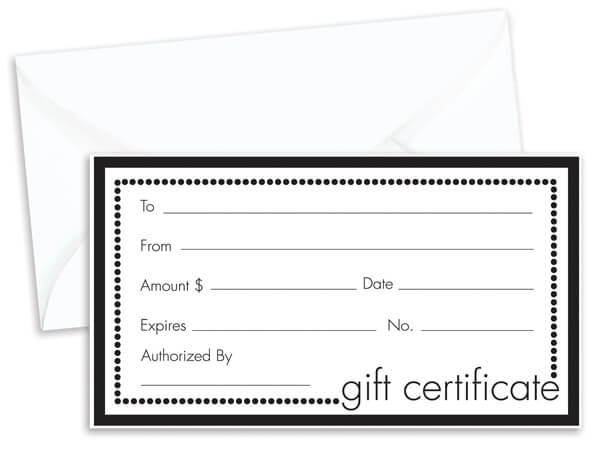 Store Gift Certificates: Black & White / 100 Pack