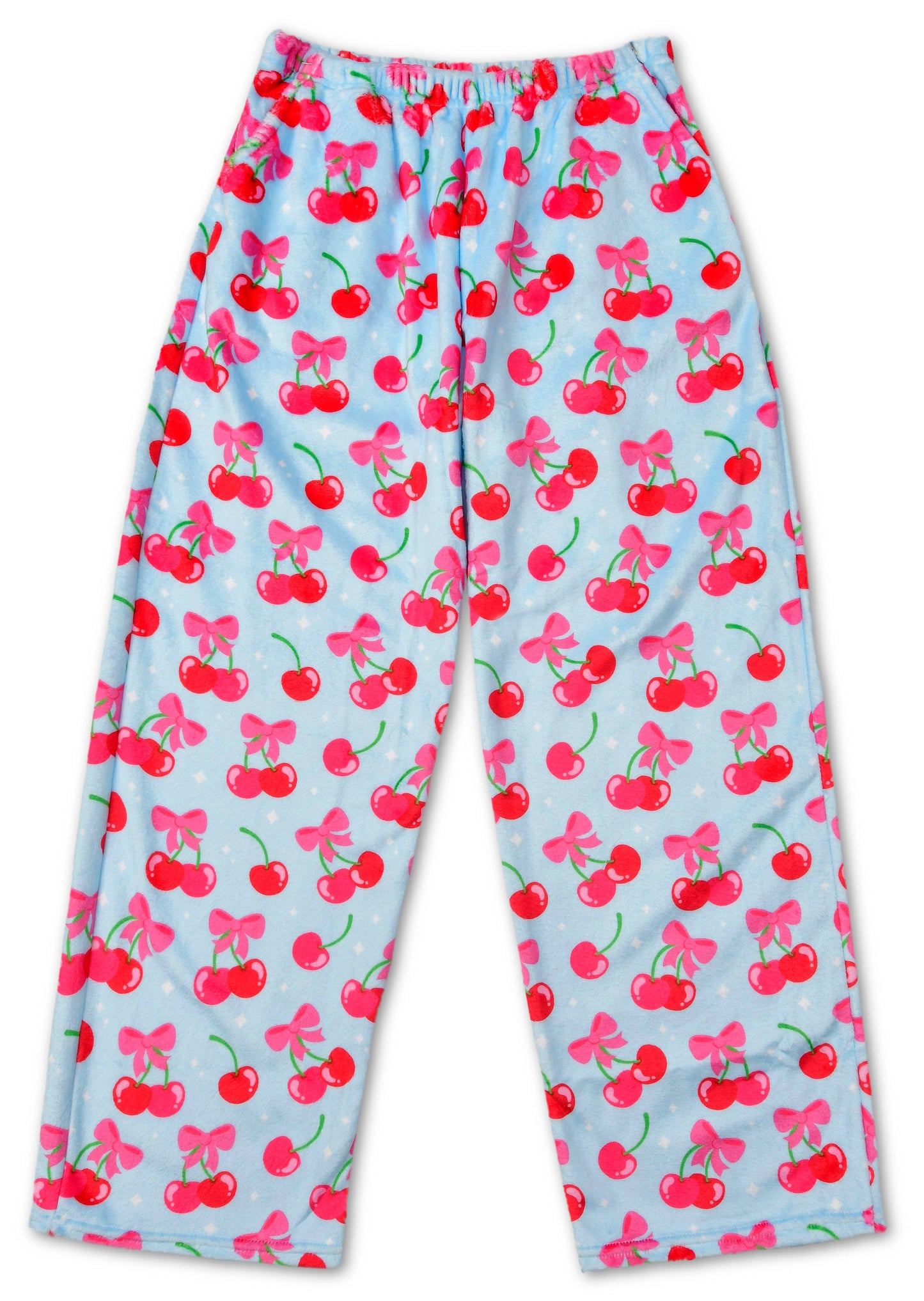 CHEERFUL CHERRIES PLUSH PANTS (SMALL (6-8))