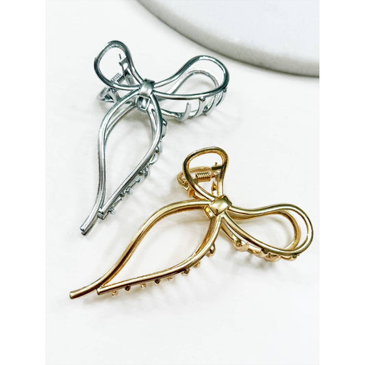Metal Bow Shape Hair Claw: MIX COLOR / ONE(12)
