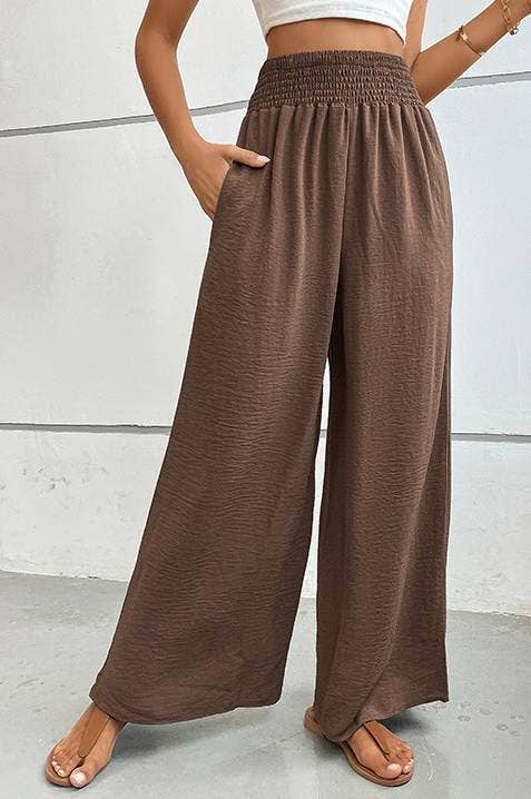 Simple Flared Wide-Leg Pants: Black / S