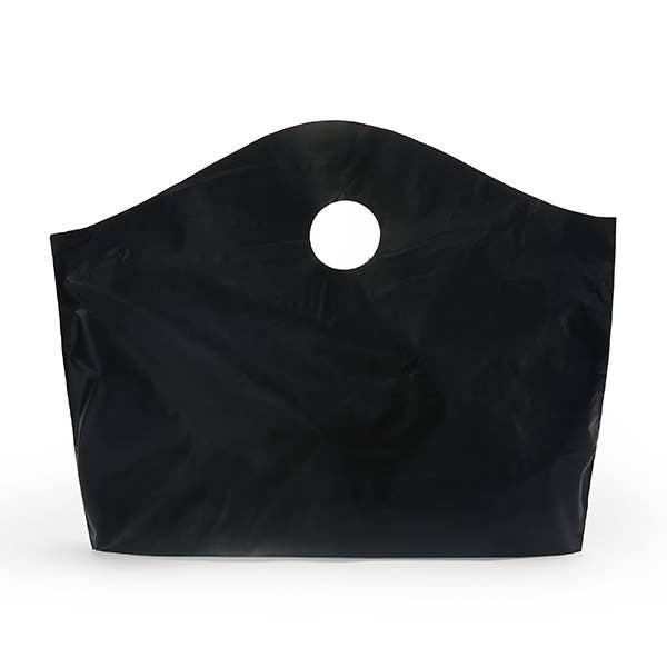 Wave Top Plastic Merchandise Bags: Blazing Pink / Medium 18x15x6"