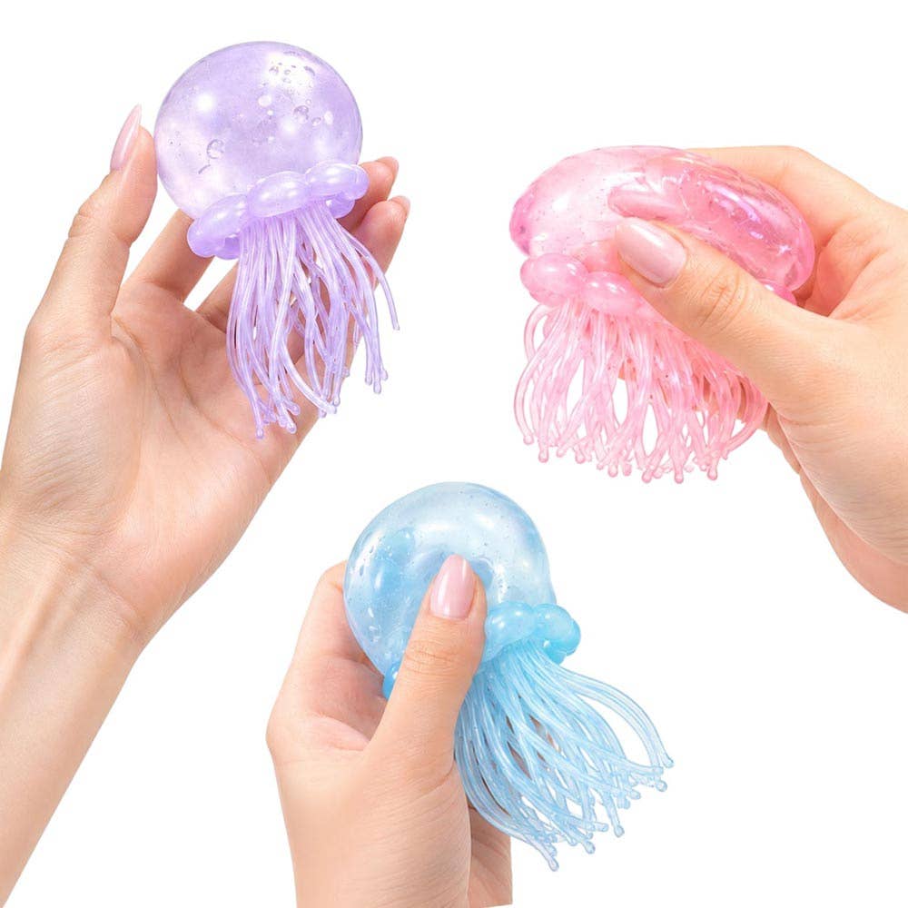 12PCS - Glitter Jellyfish Squeeze Squishy Stress Relief Toy