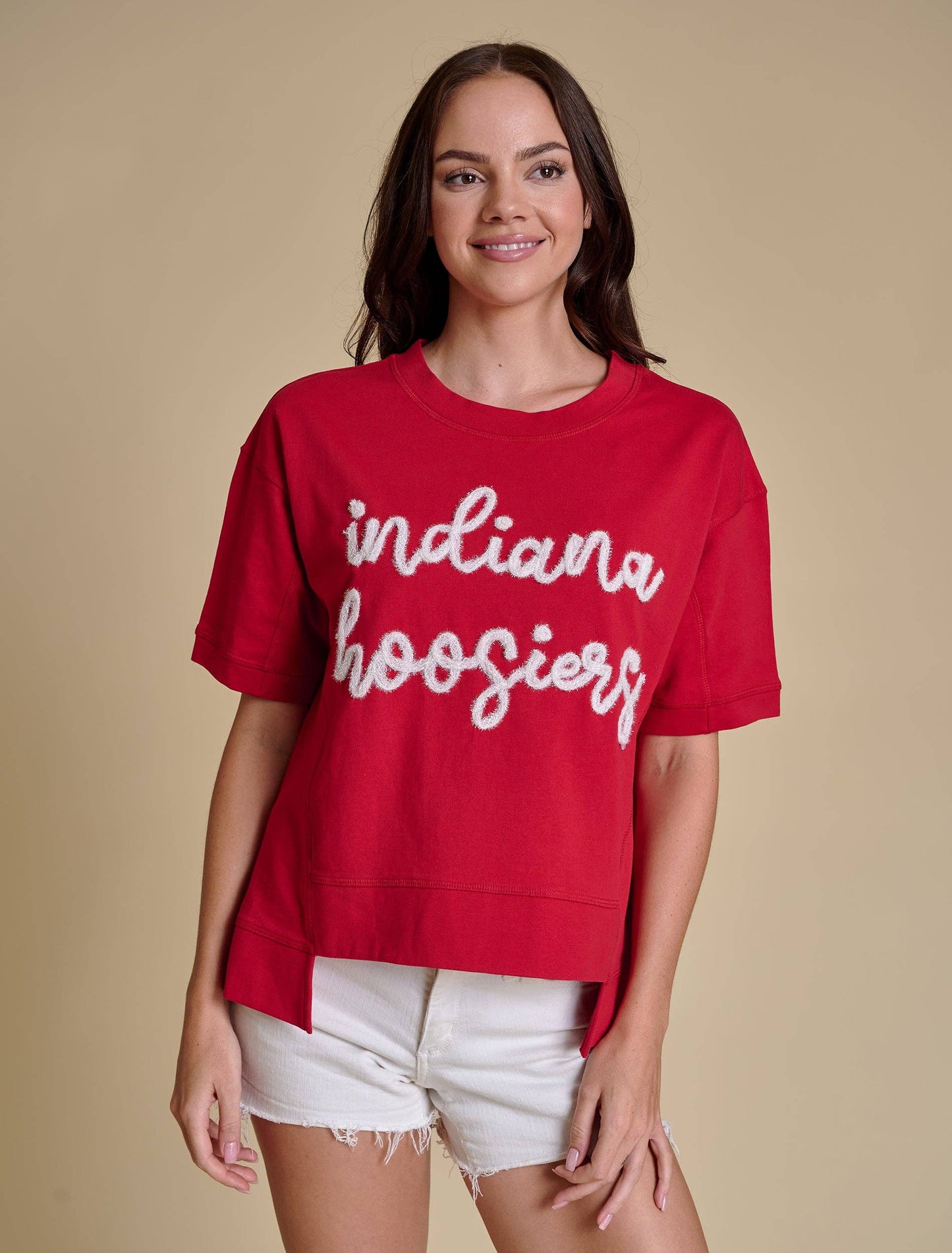 The Glitter Script Boxy Top | Indiana: LG