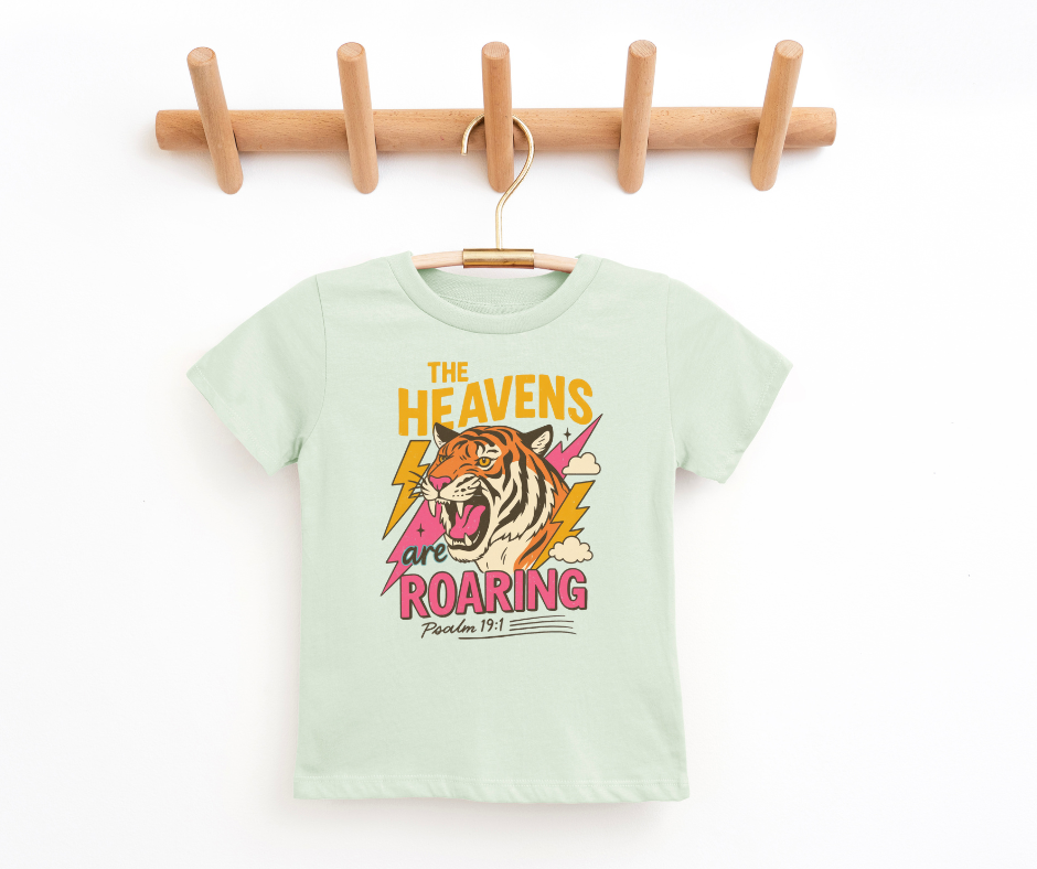 The Heavens are Roaring Retro Bolt Youth Faith Graphic Tee: YS (6-8)