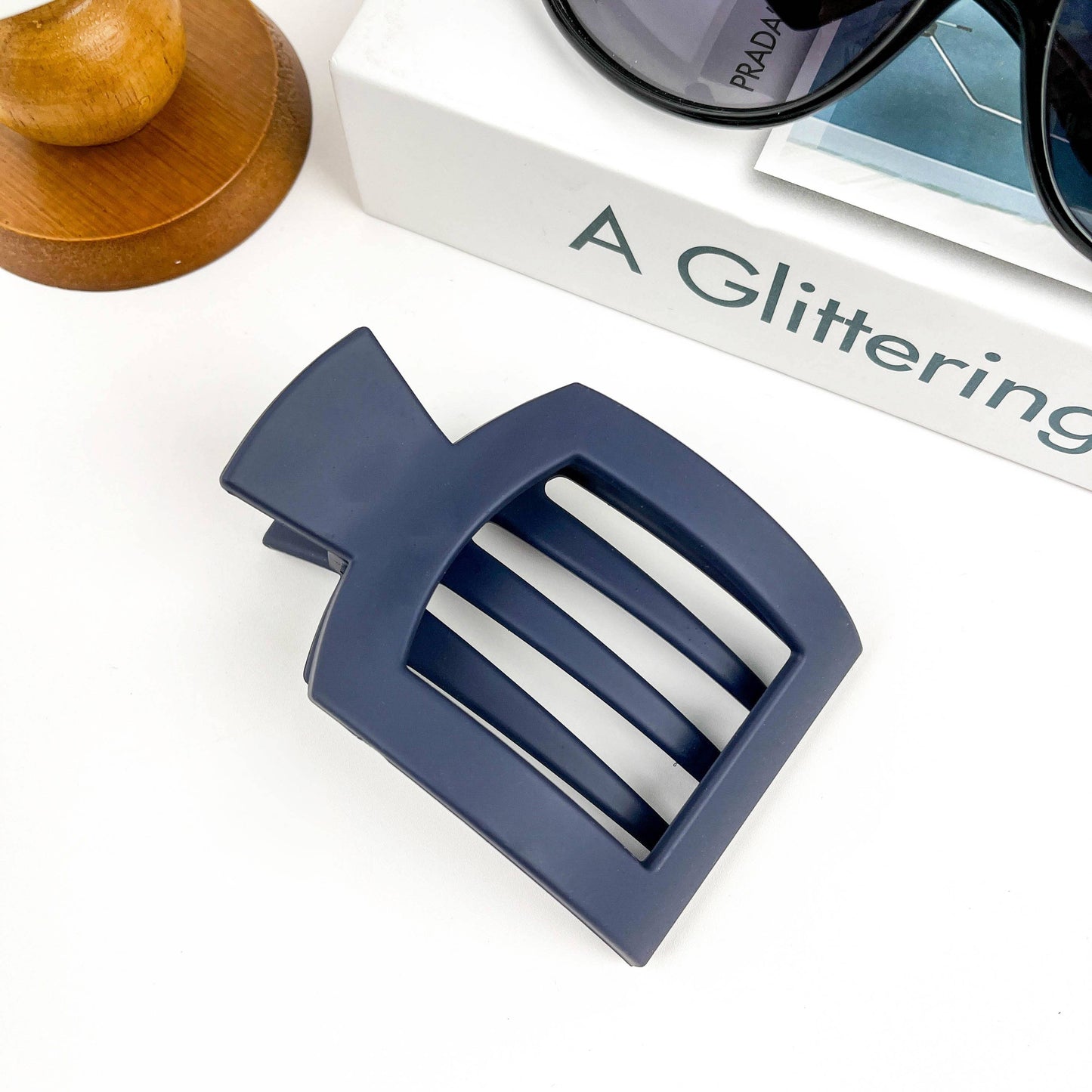 Square Hair Clip Frosted Claw Clip: Blue