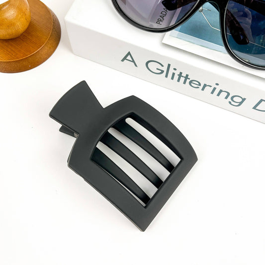 Square Hair Clip Frosted Claw Clip: Black
