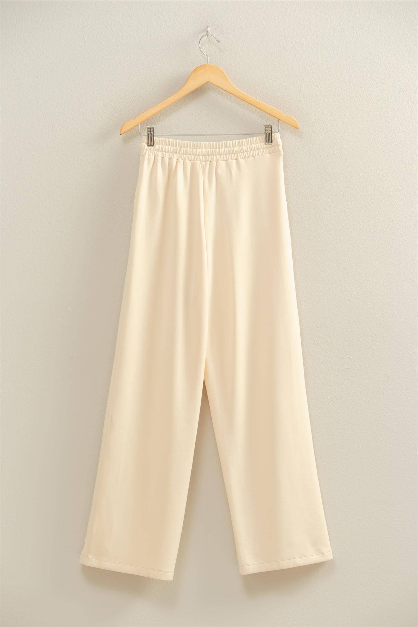 Scuba High-Waist Wide-Leg Drawstring Sweatpants: DEEP GREEN / S-M-L(2-2-2)
