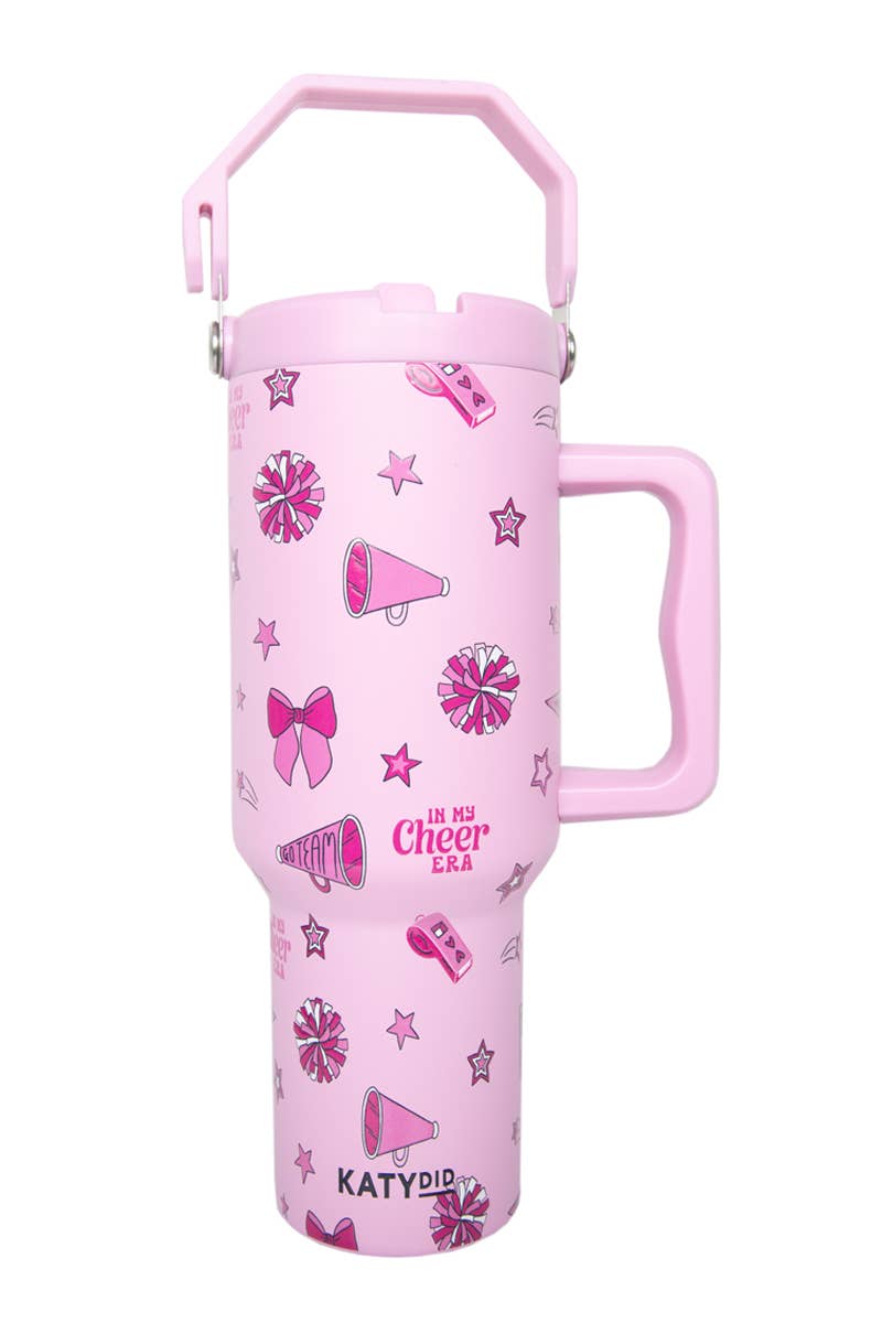 In My Cheer Era Wholesale 38 Oz Tumbler with Lid Handle: Pink