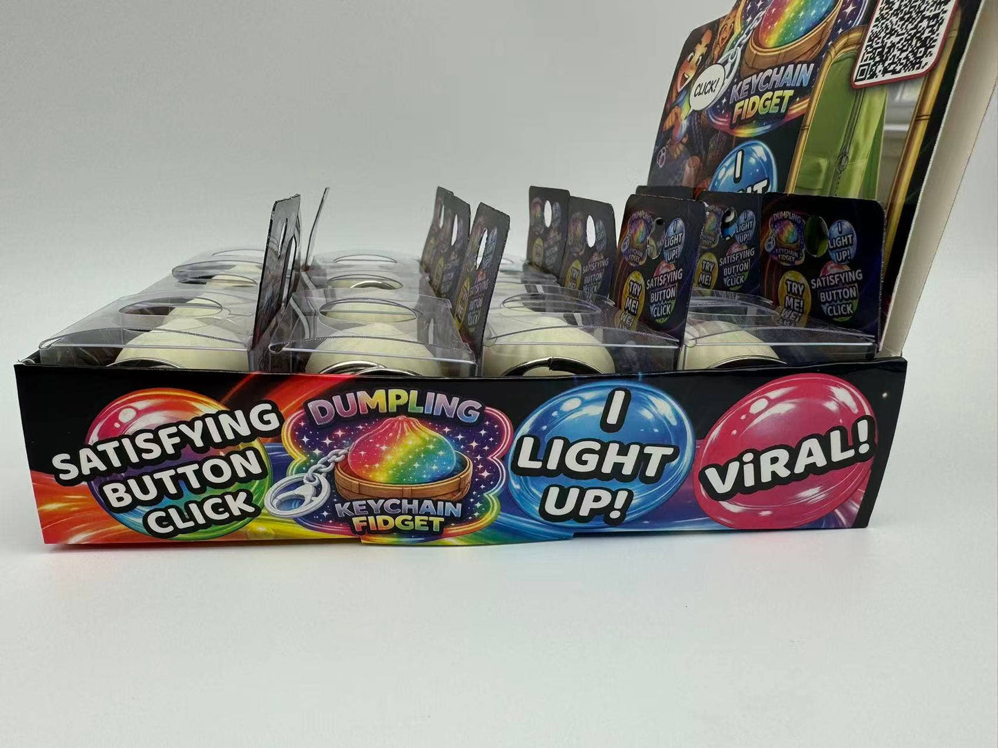 Fun Doh Dumpling Light-Up Click Fidget Keychain - 12/Display: Wholesale Price
