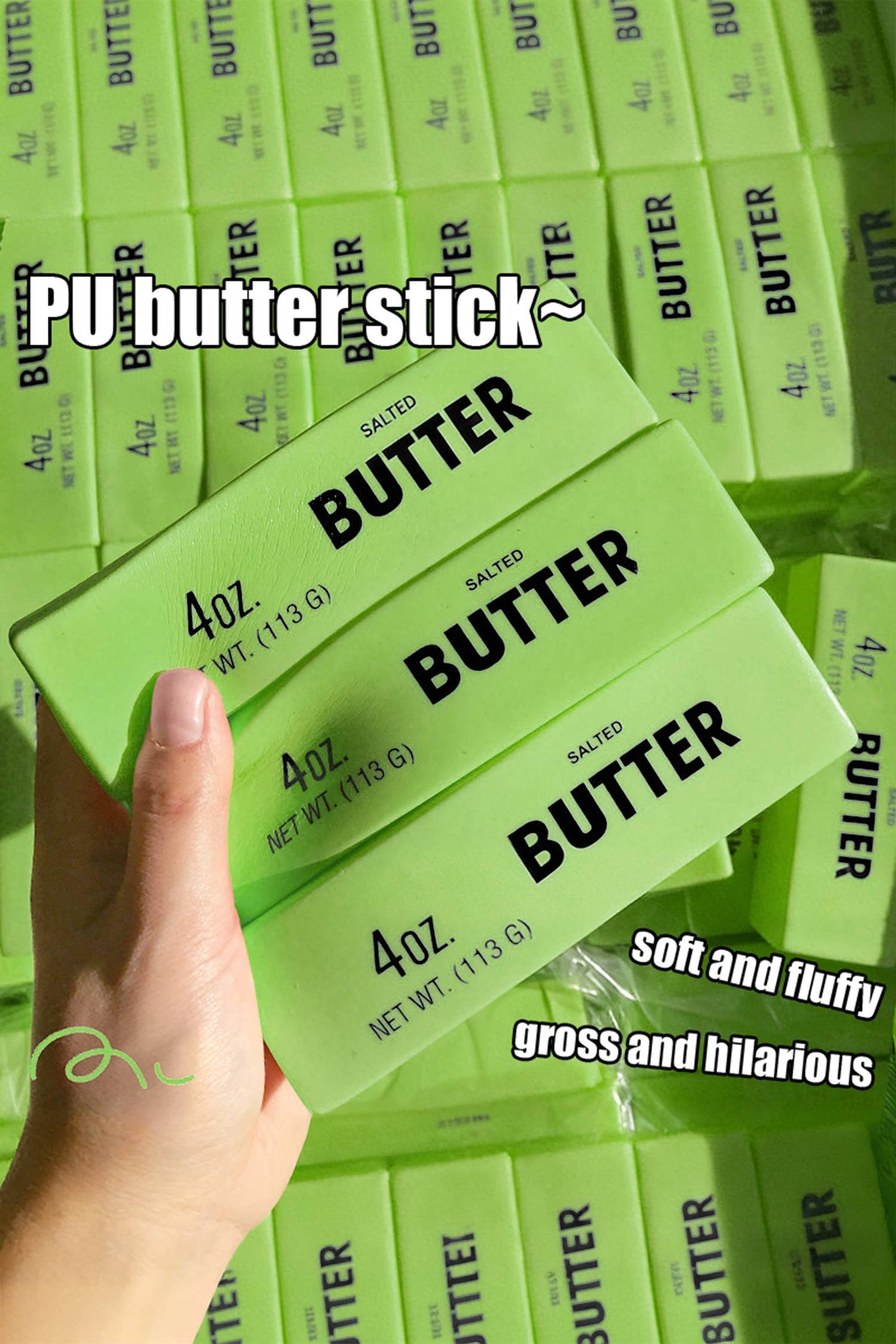 LAS Butter Sticker Relieve Pressure Toy: Yellow
