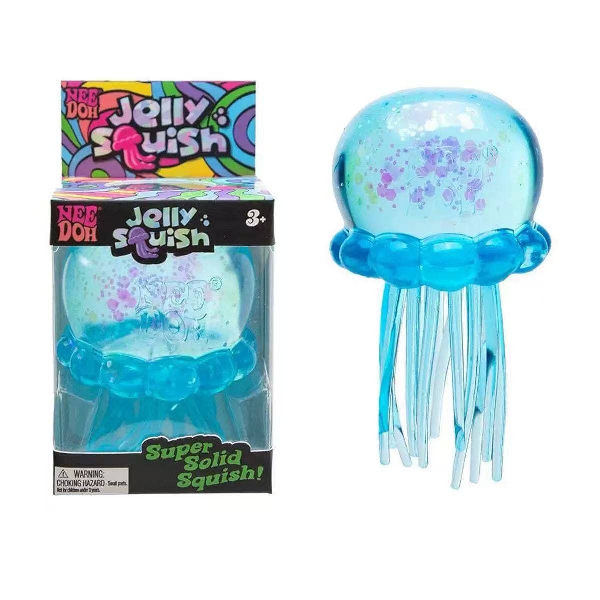 Glitter Jellyfish Squishy Slow Rising Stress Relief Toy: Blue