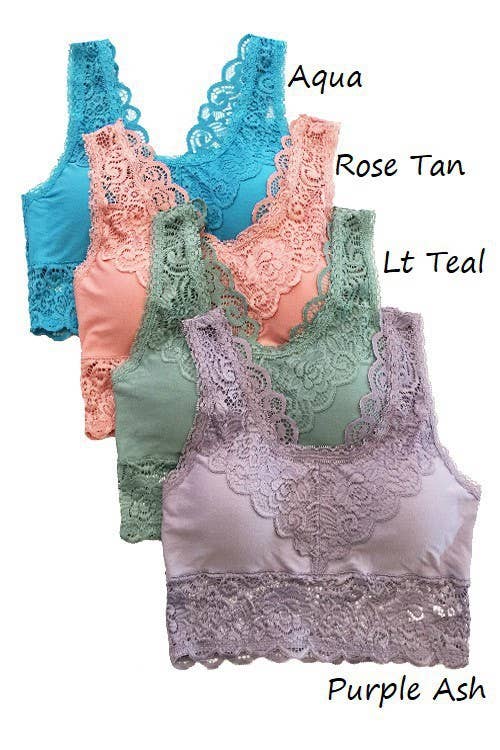 Padded Lace Bralette: BLACK / 3-3 (S/M-M/L)