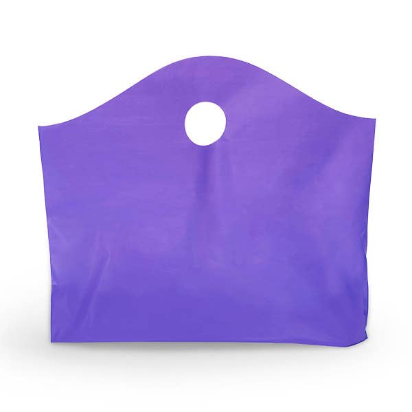 Wave Top Plastic Merchandise Bags: Blazing Pink / Medium 18x15x6"