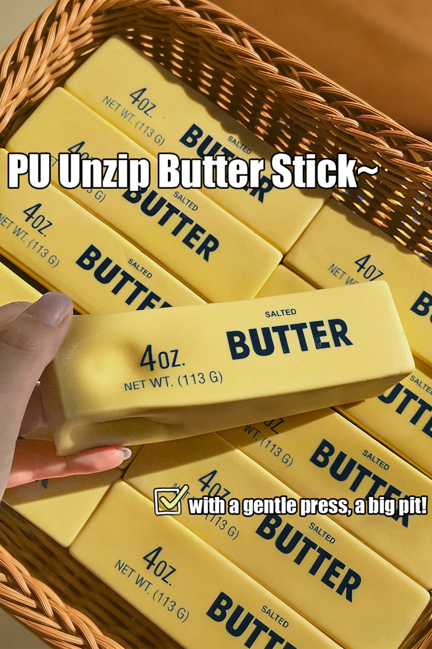 LAS Butter Sticker Relieve Pressure Toy: Yellow
