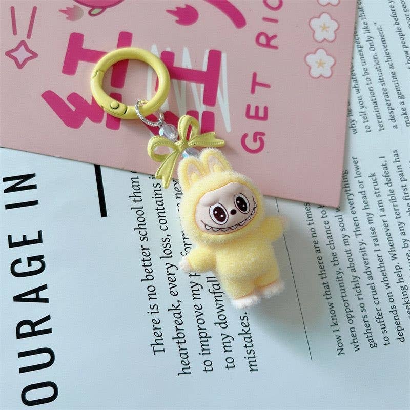 Fluffy Labubu Bow keychain Bow bag charm thank you gift: 10PC-Set