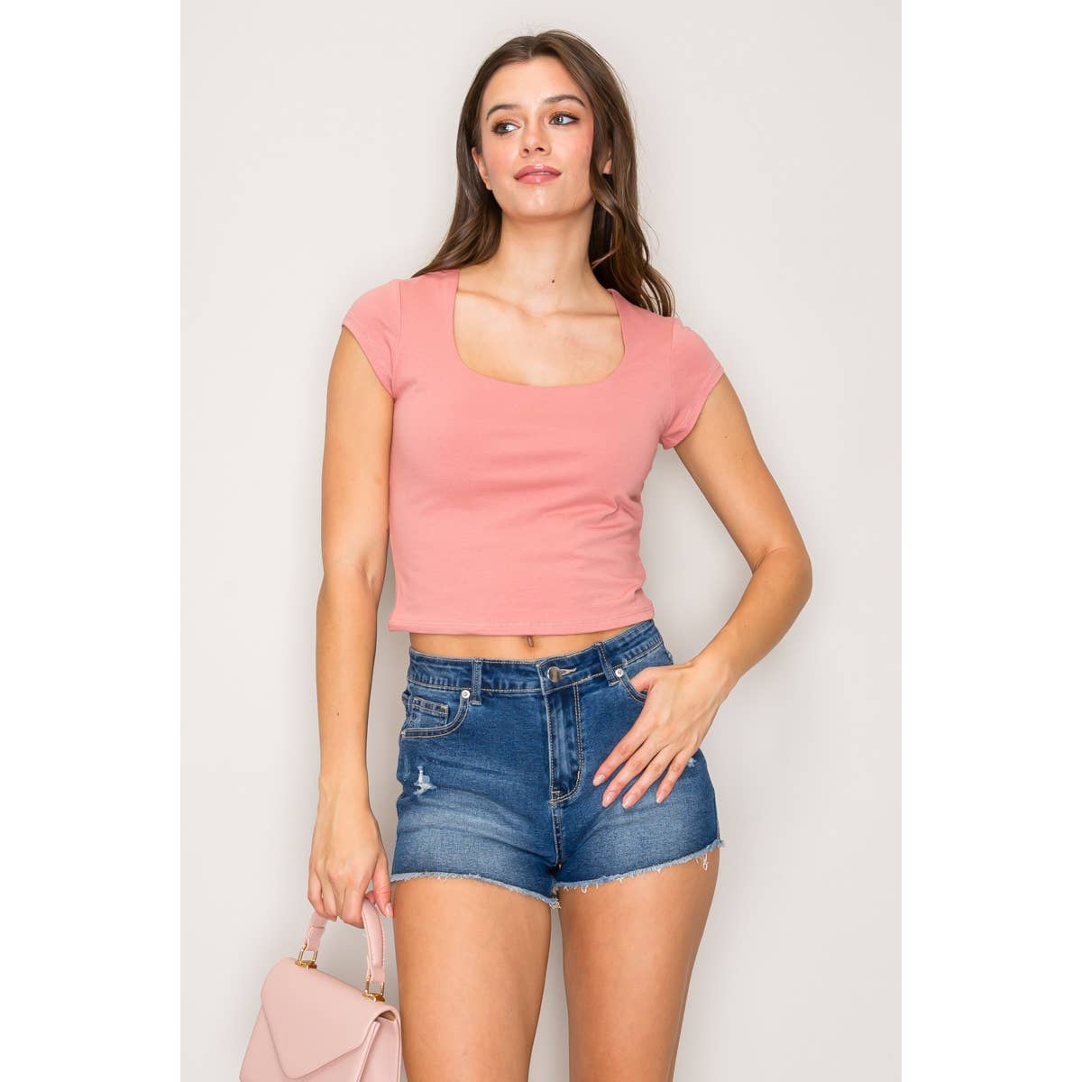 Double Layer Square Neck Cap Sleeve Top: Black / S-M-L(2-2-2)