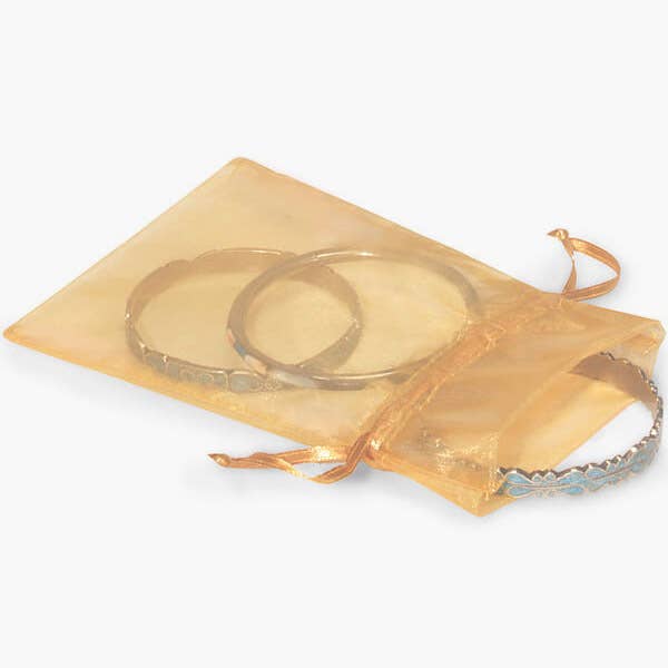 Organza Sheer Bags with Satin Drawsting Ribbon : Neon Pink / 10 Pack / 3x4"