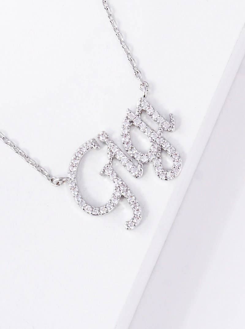 Gold Plated Gigi Script Necklace: Silver