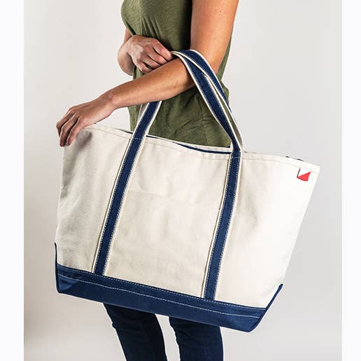 Classic Canvas Tote Bag Large Private Label: Navy