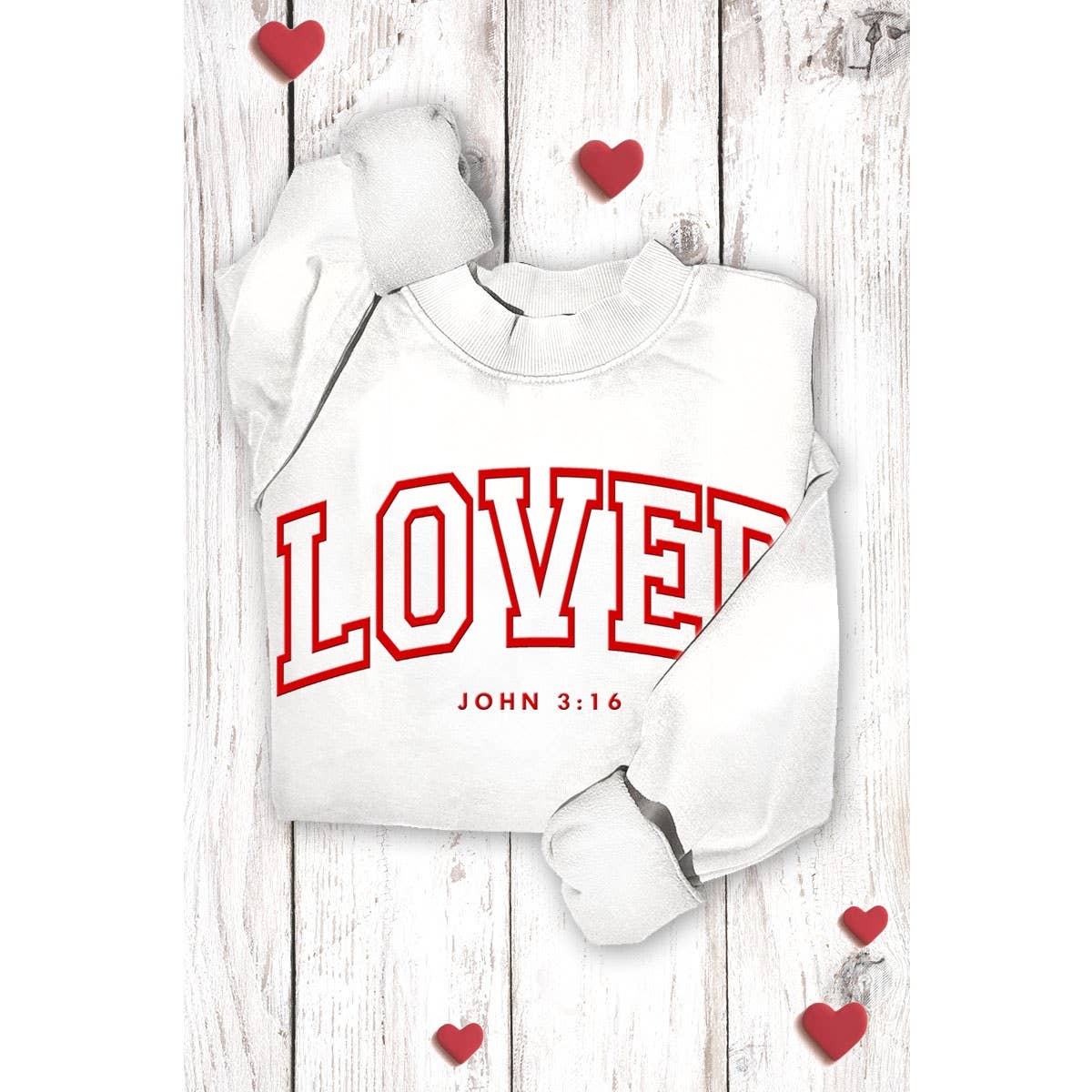 LOVED PUFF PRINT MINERAL GRAPHIC SWEATWHIRTS: MINERAL VINTAGE RED / S-M-L-XL(1-2-2-1)