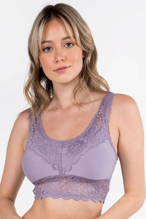Padded Lace Bralette: BLACK / 3-3 (S/M-M/L)