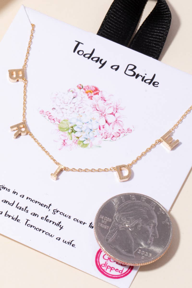 Gold Dipped Bride Charms Chain Necklace: G