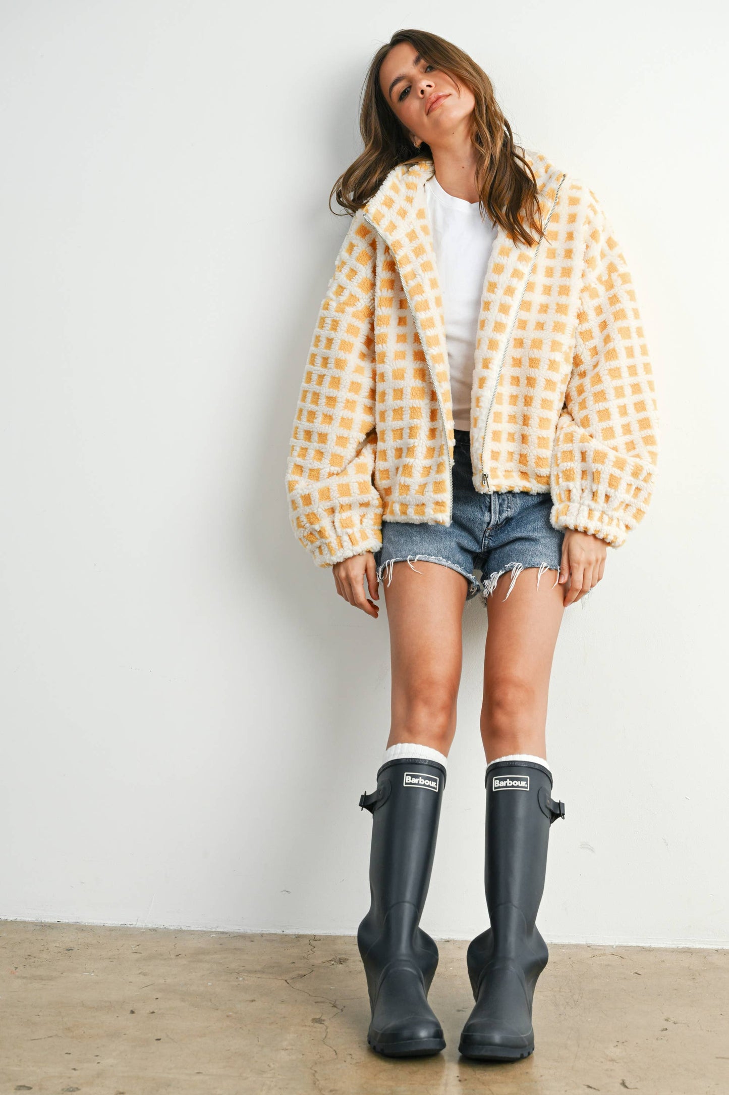 Fuzzy Sherpa Jacket - BMJ7254: TAUPE MULTI / L